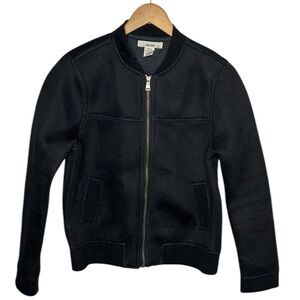 Sans Souci Black Mesh Gold Zip Jacket Women Size M
